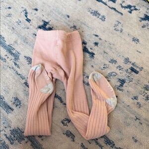 Baby Boden Blush Ribbed Tights